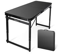 Tavolo pieghevole con gambe regolabili in altezza 120x60