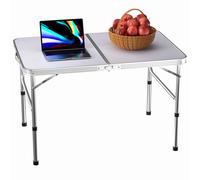 Tavolo pieghevole da 3FT/90 cm Tavolo da campeggio portatile leggero, piedini in gomma antiscivolo, tavolo pieghevole in alluminio e acciaio di qualità premium 3FT 90cm