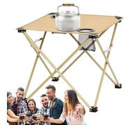 Tavolo Pieghevole da Campeggio Esterno - Tavolino Pieghevole con 2 Portabicchieri - Accessorio Portatile per Esterni Viaggi Trekking Pranzo Spiaggia Picnic Giardino Balcone