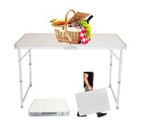 Tavolo pieghevole da campeggio in alluminio|Tavolo da campeggio|Altura regolabile|Portatile con maniglia per il trasporto|Per picnic/cucina/giardino 120cm