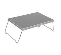 Tavolo pieghevole da campeggio in lega di alluminio, leggero, portatile, per escursionismo, viaggi, spiaggia, uso all'aperto, stabile e robusto, con angoli antiscivolo (grigio)