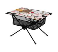 Tavolo pieghevole da esterno con zampa di gatto carino, colorato, resistente, portatile, da viaggio, con borsa per il trasporto, per barbecue, feste, campeggio