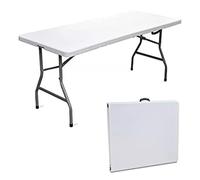 A.M.C. Tavolo Pieghevole Rettangolare a Valigetta in HDPE Pieghevole Giardino Fiera Mercato PIC NIC Campeggio in Dura Resina 180X75X74 Tavolo richiudibile Salvaspazio