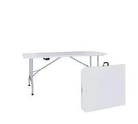 A.M.C. Tavolo Pieghevole Rettangolare a Valigetta in HDPE Pieghevole Giardino Fiera Mercato PIC NIC Campeggio in Dura Resina 180X75X74 Tavolo richiudibile Salvaspazio