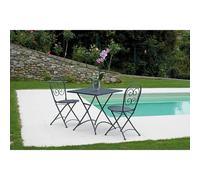 Tavolo da Giardino Orta In Ferro 70x70 cm - Antracite - Pieghevole Greenwood