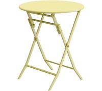 Tavolo Pieghevole da Giardino, Tavolino Rotondo/Quadrato, Tavolo Multiuso Semplice per Interni Ed Esterni per Cortile, Giardino, Bistrot, Yellow, 60x60x72cm