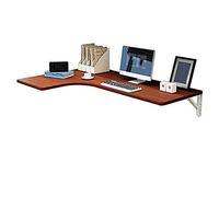Tavolo pieghevole da parete a forma di L e scrivania da pranzo, salvaspazio, con doppio supporto, 120 x 70 x 50 cm, design moderno per casa, ufficio e piccoli spazi
