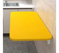 Tavolo pieghevole da parete - Banco da lavoro salvaspazio e lavanderia tavolo pieghevole in legno per cucina, camera da letto e ristorante, regolabile 40 cm-120 cm, giallo
