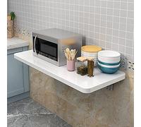 Tavolo pieghevole da parete bianco per casa, ufficio, lavanderia, garage, cantina, bar, studio o cucina, banco da lavoro pieghevole con staffe che inseguono l'alba