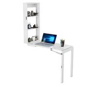 Tavolo pieghevole da parete con scomparti portaoggetti, multifunzione, salvaspazio, scrivania per computer, per balcone, finestra a golfo, soggiorno, camera da letto, sala da pranzo, caccia all'alba