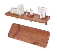 Tavolo pieghevole da parete galleggiante versatile, 60 x 40 cm, salvaspazio, scrivania per computer portatile, per casa, ufficio, cucina, sala da pranzo, finitura noce