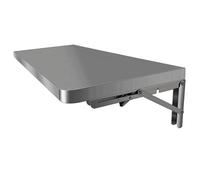 Tavolo pieghevole da parete in acciaio inossidabile 304, resistente al calore, con angoli arrotondati, per cucina e camera da letto (80 x 30 cm), design salvaspazio