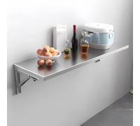 Tavolo Pieghevole Da Parete In Acciaio Inox, 50/60/70/80/90/100/110/120cm Tavoli Da Sala Da Pranzo, Tavolino Da Muro Pieghevole, Piccola Scrivania Galleggiante Salvaspaziohe(60 * 40cm)