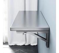 Tavolo pieghevole da parete, in acciaio inox, salvaspazio, per piccole stanze, versatile tavolo per computer con staffe, tavolo da pranzo da cucina