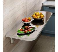 Tavolo pieghevole da parete, in legno, compatto, salvaspazio, per sala da pranzo e computer, per cucina, bar o ufficio (50 x 30 cm), facile installazione, design elegante