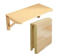 Tavolo pieghevole da parete, in legno di pino, scrivania sospesa per computer con foglie a goccia, per casa, ufficio, studio, lavanderia, design salvaspazio