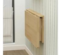 Tavolo pieghevole da parete, in legno massello, con supporto in pino, design salvaspazio per casa, ufficio, camera da letto, soggiorno, lavanderia, 80 x 60 cm