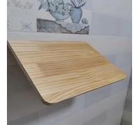 Tavolo pieghevole da parete, in legno massello, scrivania galleggiante per casa, ufficio, sala da pranzo, camera da letto, 100 x 30 cm, salvaspazio, finitura naturale, design versatile
