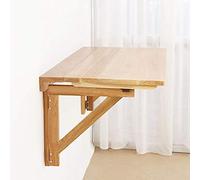 Tavolo pieghevole da parete in rovere massello, 89 x 50 cm, piccola scrivania pieghevole per cucina, sala da pranzo, colore legno naturale, design salvaspazio, sedia non inclusa