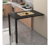 Tavolo pieghevole da parete, nero, 80 x 40 cm, versatile postazione di lavoro per computer, tavolo da pranzo con foglie cadenti, bar per la colazione, per casa, cucina, ufficio
