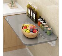 Tavolo pieghevole da parete per casa, ufficio, cucina, sala da pranzo, scrivania per computer, banco da lavoro galleggiante (grigio, 40 x 30 cm), salvaspazio, versatile, facile installazione
