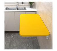 Tavolo pieghevole da parete per lavanderia, garage, casa, ufficio, bar, cucina, sala da pranzo, salvaspazio, 100 x 50 cm, giallo