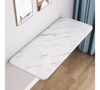 Tavolo pieghevole da parete salvaspazio convertibile per cucina, bar e postazioni di artigianato, motivo pietra bianca, 120 x 40 cm, perfetto per cucito e piccoli spazi