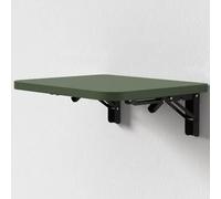 Tavolo pieghevole da parete, salvaspazio, in legno, mensola da parete compatta per piccola cucina e ufficio, verde scuro, 60 x 40 cm, perfetto per spazi limitati