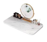 Tavolo pieghevole da parete, salvaspazio, in legno, tavolo da pranzo e cucina con supporto triangolare, ideale per piccoli spazi (bianco, 60 x 50 cm)