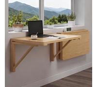 Tavolo pieghevole da parete, salvaspazio, in legno, versatile banco da lavoro galleggiante per lavanderia e piccoli spazi (100 x 50 cm)