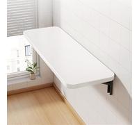 Tavolo pieghevole da parete, salvaspazio, tavolo da bar compatto per piccoli spazi, ideale per ufficio, camera da letto, bagno o balcone (bianco, 30 x 60 cm)
