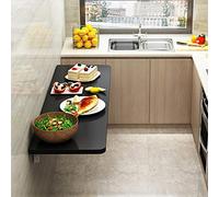 Tavolo pieghevole da parete, scrivania salvaspazio con foglie a goccia, postazione di lavoro compatta in legno per casa, ufficio, cucina, ideale per piccoli spazi