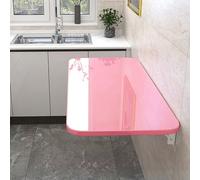 Tavolo pieghevole da parete, tavolo da pranzo salvaspazio, 90 x 50 cm, design compatto, versatile colore rosa per soggiorno, camera da letto e ufficio, facile installazione e elegante decorazione per