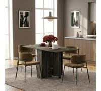 Tavolo Pieghevole da Pranzo Cucina Design Moderno 140x75x74 cm Grigio DecHome