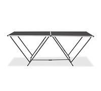 Tavolo pieghevole da tappezzeria in MDF e alluminio, 200 x 60 x 78 cm, nero | marcatura a righello, gambe tubolari in acciaio a forma di W, portata 20 kg, pieghevole salvaspazio