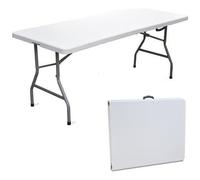 Tavolo Pieghevole da Viaggio Giardino Bianco Leonardo 180 x 76 x 74 cm