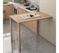 Tavolo pieghevole galleggiante da parete, versatile postazione di lavoro per computer, tavolo da pranzo salvaspazio con foglie cadenti, bar per la colazione per casa e ufficio, colore legno, design