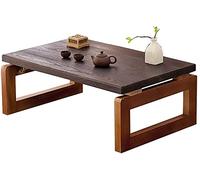 Tavolo pieghevole giapponese in legno marrone, rettangolare, design per soggiorno, ufficio o uso esterno, 70 x 45 x 30 cm