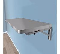 Tavolo pieghevole in acciaio inox, 100 x 40 cm, per esterni, superficie spazzolata, facile da montare a parete, design 304, per balconi e terrazze.