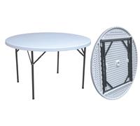 Tavolo Pieghevole in Acciaio Set Birreria Tavolino Da trasporto Bianco Tondo