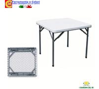 Tavolo Pieghevole in Acciaio Tavolino Da Campeggio trasporto bianco 87x87xh74