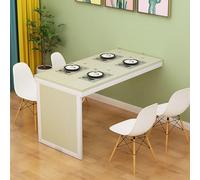 Tavolo pieghevole in legno da parete, mensola telescopica nascosta, tavolo da pranzo compatto per casa, soggiorno, balcone, finitura acero bianco, design salvaspazio