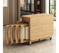 Tavolo pieghevole in legno, Set da cucina e sala da pranzo con cassetto portaoggetti, Dinette di design for appartamento, angolo colazione o monolocale