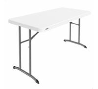 LIFETIME Tavolo rettangolare Gambe pieghevoli 152x76x74 cm, Piano in polietilene HDPE bianco, Struttura in acciaio, Adatto per interni ed esterni, facile da trasportare e riporre (92127)