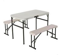 Lifetime Tavolo Pieghevole Lifetime Crema 106,5 X 73,5 X 61 Cm Acciaio Plastica