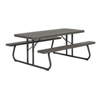 Tavolo Pieghevole Lifetime Legno Marrone Picnic Acciaio Plastica 183 x 74 x 1