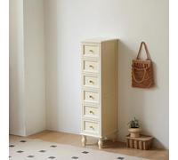 Tavolo pieghevole multifunzionale, Cassettiera con cassetti in stile fattoria, contenitore verticale con 4 piedini in legno massello, torre di stoccaggio stretta, alta e sottile, mobiletto da paviment