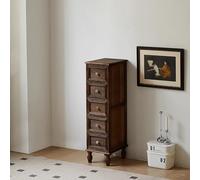 Tavolo pieghevole multifunzionale, Cassettiera con cassetti in stile fattoria, contenitore verticale con 4 piedini in legno massello, torre di stoccaggio stretta, alta e sottile, mobiletto da paviment