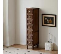 Tavolo pieghevole multifunzionale, Cassettiera con cassetti in stile fattoria, contenitore verticale con 4 piedini in legno massello, torre di stoccaggio stretta, alta e sottile, mobiletto da paviment