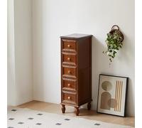 Tavolo pieghevole multifunzionale, Cassettiera con cassetti in stile fattoria, contenitore verticale con 4 piedini in legno massello, torre di stoccaggio stretta, alta e sottile, mobiletto da paviment